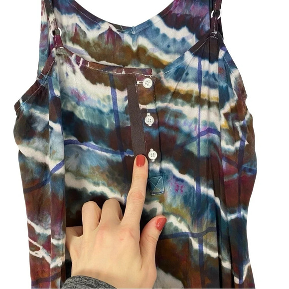 Rails Maxi Dress Womens Small Geode Tie Dye Alison Dress Sundress Handmade Brown - Picture 16 of 16